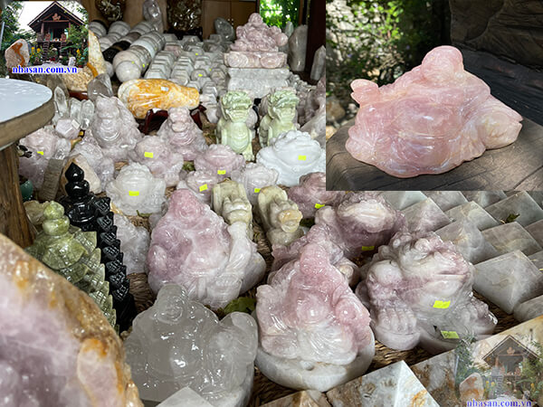 Tượng Phật Di Lặc đá thạch anh tự nhiên Tượng Phật Di Lặc đá thạch anh tự nhiên