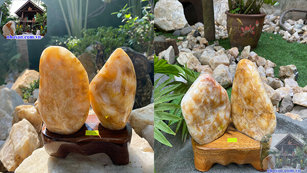 Trụ đá thạch anh bông vàng đem lại sự sung túc, thịnh vượng Trụ đá thạch anh bông vàng đem lại sự sung túc, thịnh vượng