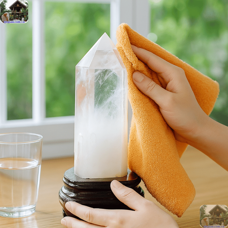 Cần thanh tẩy định kỳ (1-2 lần/tháng) bằng nước sạch, muối hồng khô, ánh trăng rằm Cần thanh tẩy định kỳ (1-2 lần/tháng) bằng nước sạch, muối hồng khô, ánh trăng rằm