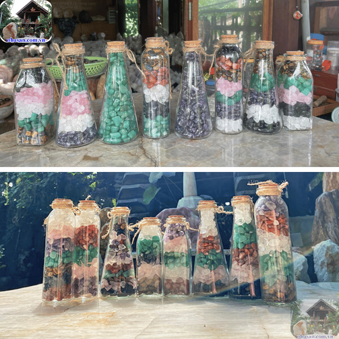 Lọ thạch anh 7 màu cũng được dùng để trang trí phòng khách tăng năng lượng Lọ thạch anh 7 màu cũng được dùng để trang trí phòng khách tăng năng lượng