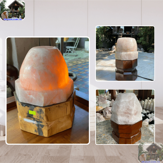 Đèn ngủ được chế tác từ đá thạch anh hồng Đèn ngủ được chế tác từ đá thạch anh hồng