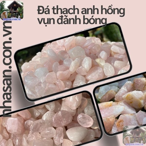 Đá thạch anh hồng vụn đánh bóng Đá thạch anh hồng vụn đánh bóng