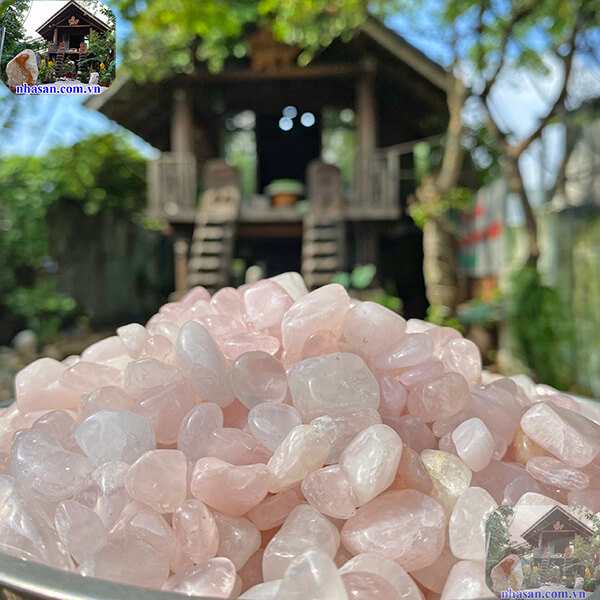 Đá thạch anh hồng vụn đánh bóng tự nhiên Đá thạch anh hồng vụn đánh bóng tự nhiên