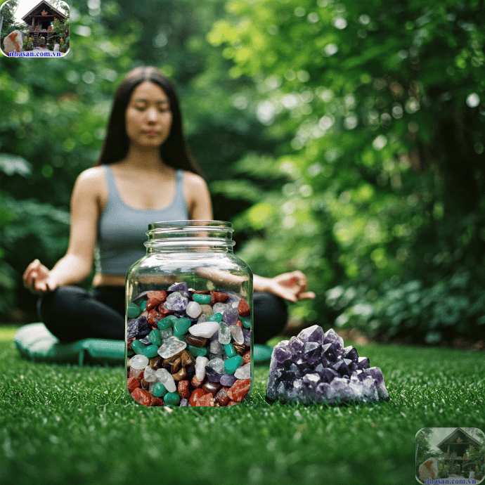 Đá thạch anh ngũ sắc hỗ trợ người thực hành thiền đạt được trạng thái tập trung  Đá thạch anh ngũ sắc hỗ trợ người thực hành thiền đạt được trạng thái tập trung