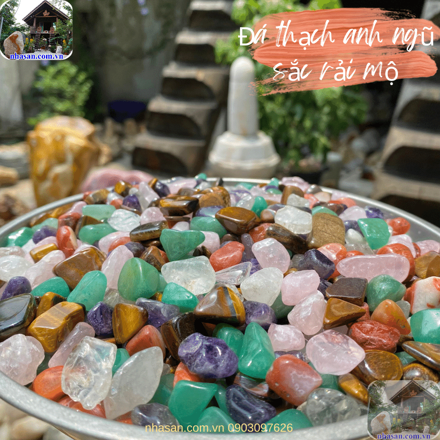 Đá thạch anh ngũ sắc rải mộ là vật phẩm tâm linh được nhiều gia đình lựa chọn Đá thạch anh ngũ sắc rải mộ là vật phẩm tâm linh được nhiều gia đình lựa chọn