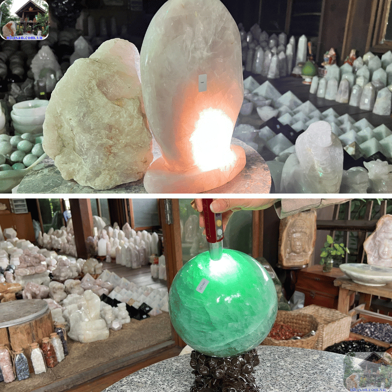 Đá thạch anh phát sáng thực chất là được chiếu sáng từ bên trong hoặc bên dưới bằng đèn LED Đá thạch anh phát sáng thực chất là được chiếu sáng từ bên trong hoặc bên dưới bằng đèn LED