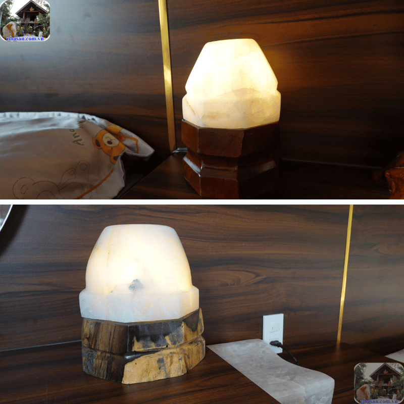 Đèn đá thạch anh phát sáng trên bàn đầu giường Đèn đá thạch anh phát sáng trên bàn đầu giường