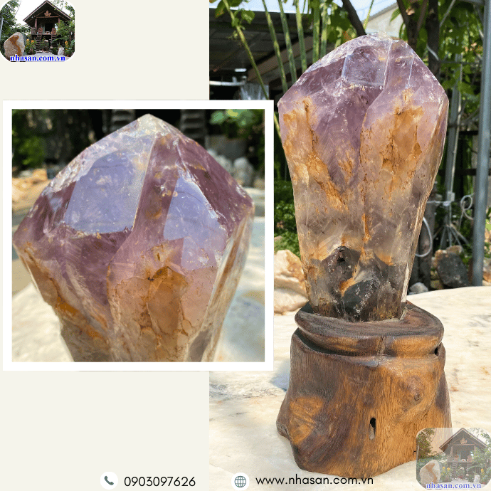 Trụ đá thạch anh tím tự nhiên đặt phòng khách, văn phòng Trụ đá thạch anh tím tự nhiên đặt phòng khách, văn phòng