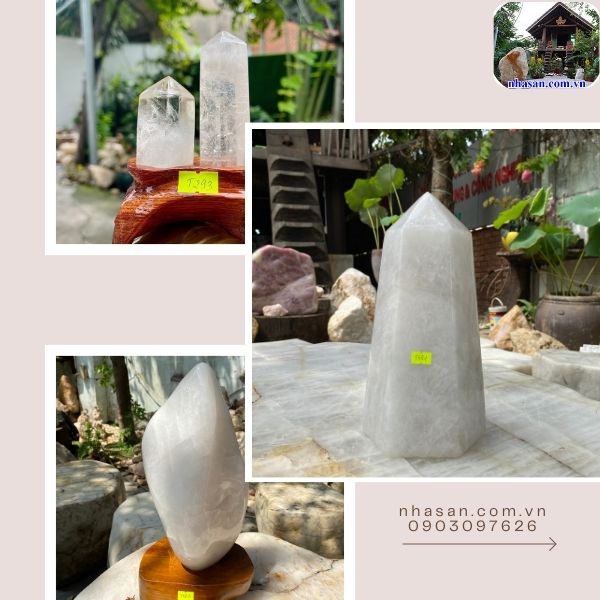 Trụ đá thạch anh trắng mang năng lượng thuần khiết