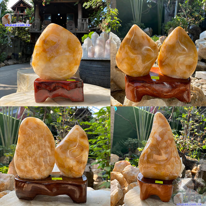 Đá thạch anh bông vàng Yellow cotton quartz stone