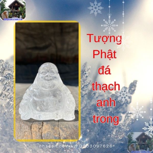 Tượng Phật Di Lặc đá thạch anh trắng tinh thể Tượng Phật Di Lặc đá thạch anh trắng tinh thể