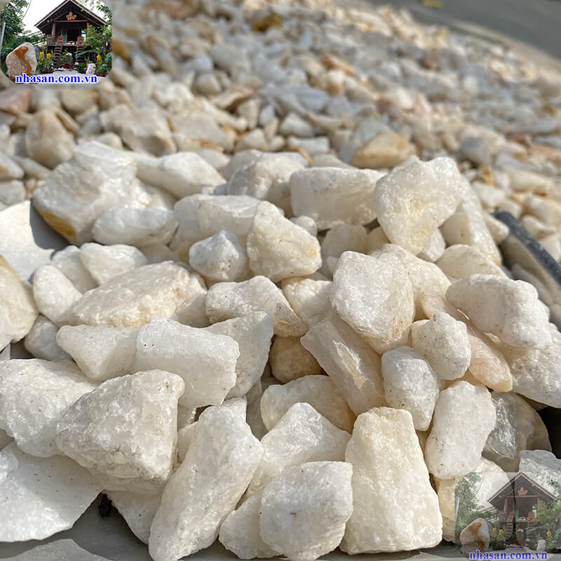 Đá thạch anh trắng vụn 1x2cm Đá thạch anh trắng vụn 1x2cm