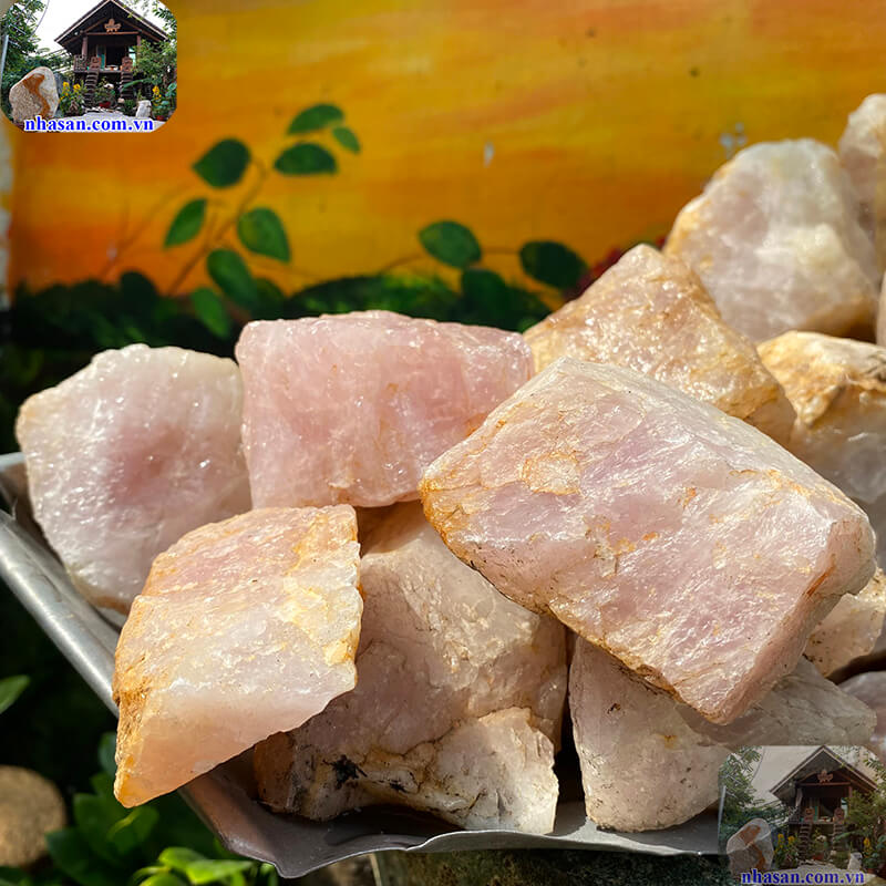 Đá thạch anh hồng vụn 4x6cm Đá thạch anh hồng vụn 4x6cm