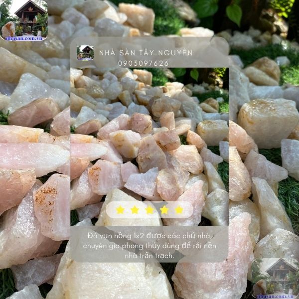 Đá thạch anh vụn hồng 1x2 rải mộ Đá thạch anh vụn hồng 1x2 rải mộ