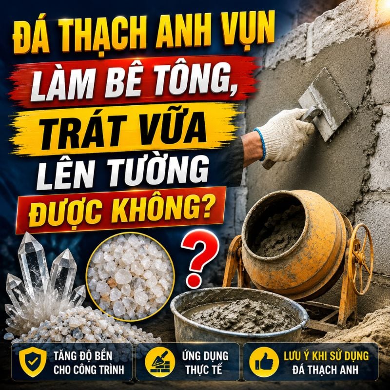 Liệu có thể tận dụng số thạch anh vụn làm bê tông, vữa trát tường hay không? Liệu có thể tận dụng số thạch anh vụn làm bê tông, vữa trát tường hay không?