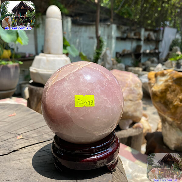 Quả cầu đá thạch anh hồng  Quả cầu đá thạch anh hồng