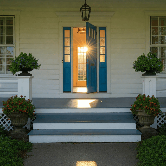 Cửa chính rộng mở, thu hút sinh khí Cửa chính rộng mở, thu hút sinh khí