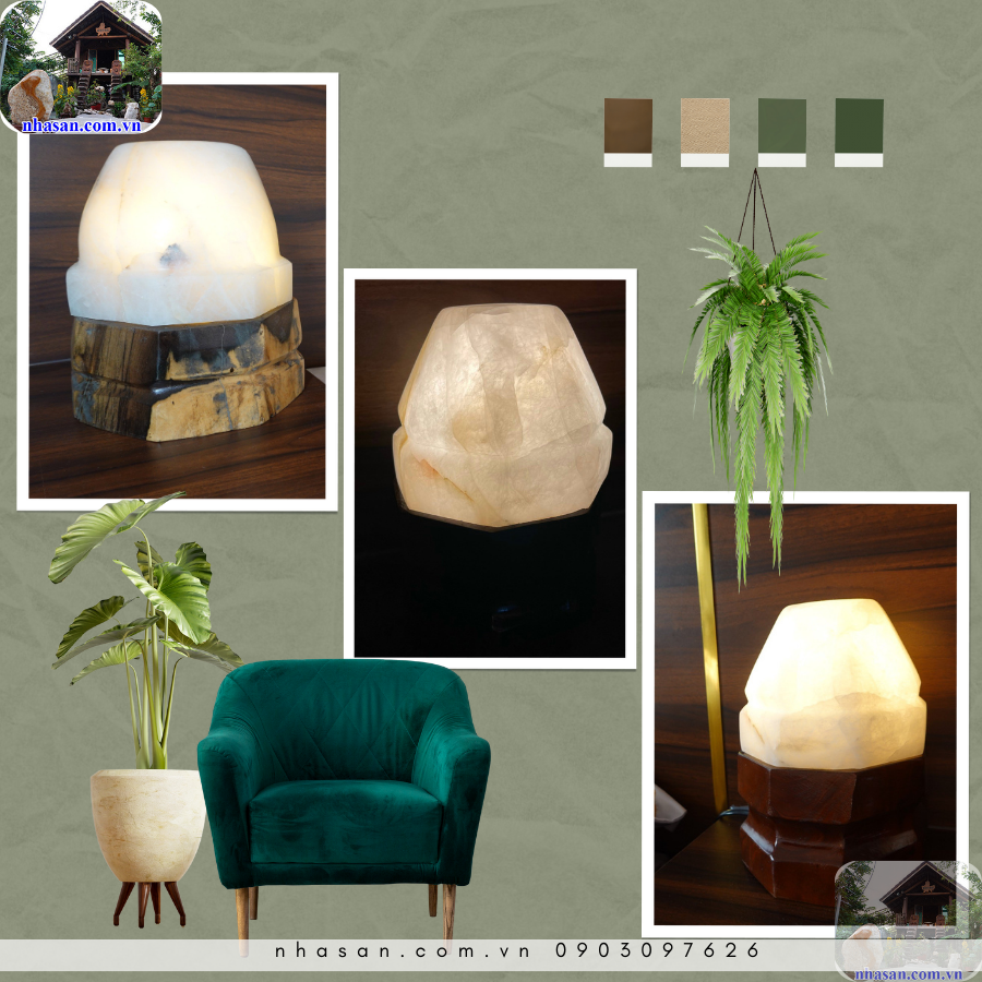 Đèn ngủ đá thạch anh đánh bóng có kiểu dáng tinh tế sang trọng Đèn ngủ đá thạch anh đánh bóng có kiểu dáng tinh tế sang trọng