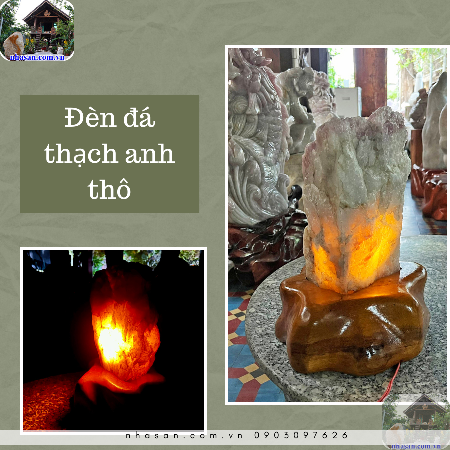 Đèn đá thạch anh thô trang trí sân vườn, phòng khách, nhà hàng,... Đèn đá thạch anh thô trang trí sân vườn, phòng khách, nhà hàng,...