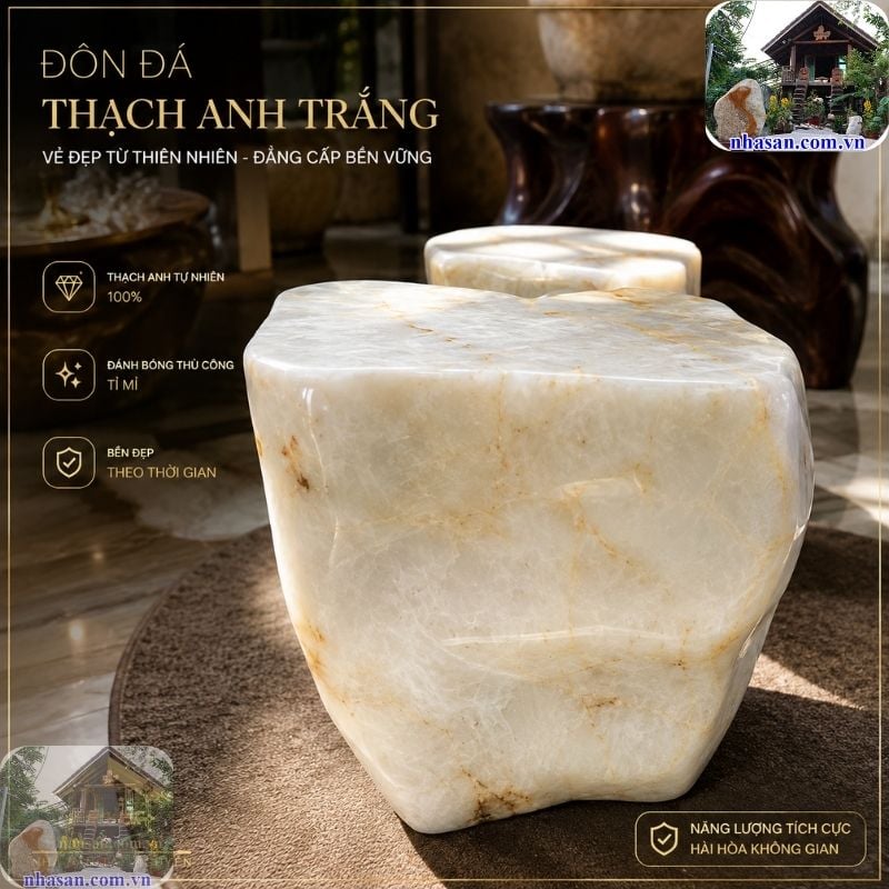 Đôn đá thạch anh trắng nguyên khối chính là tuyệt tác tinh hoa từ lòng đất mẹ Đôn đá thạch anh trắng nguyên khối chính là tuyệt tác tinh hoa từ lòng đất mẹ