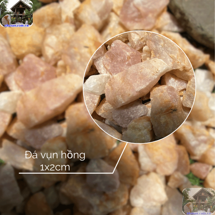 Đá thạch anh hồng thô kích thước 1x2cm Đá thạch anh hồng thô kích thước 1x2cm