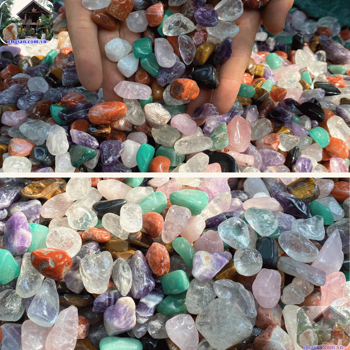 Những viên đá được rung bóng một cách tỉ mỉ Những viên đá được rung bóng một cách tỉ mỉ