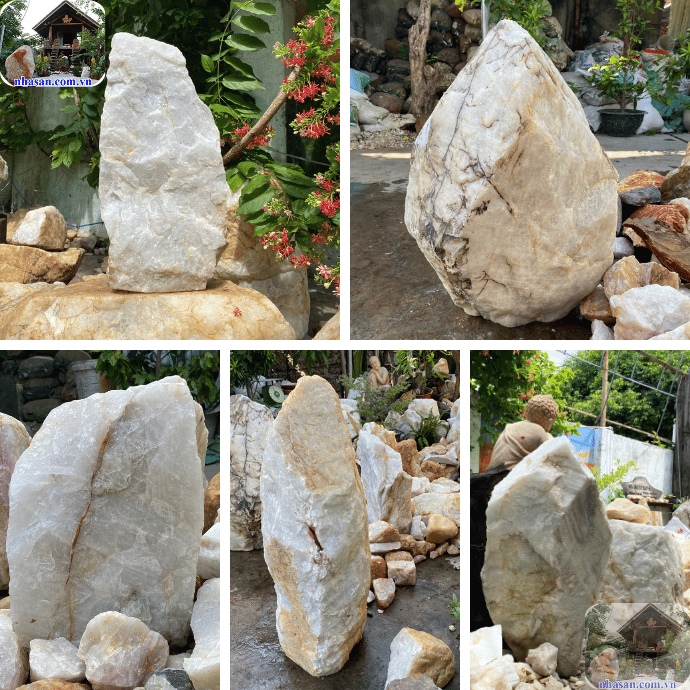 Đá thạch anh trắng nguyên khối Đá thạch anh trắng nguyên khối