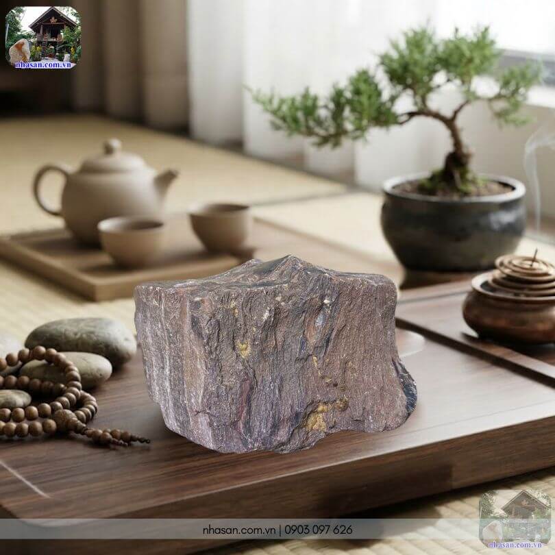 Khối gỗ hóa thạch thô HTT02 nặng 1.16kg Decor bàn trà, góc thiền Khối gỗ hóa thạch thô HTT02 nặng 1.16kg Decor bàn trà, góc thiền