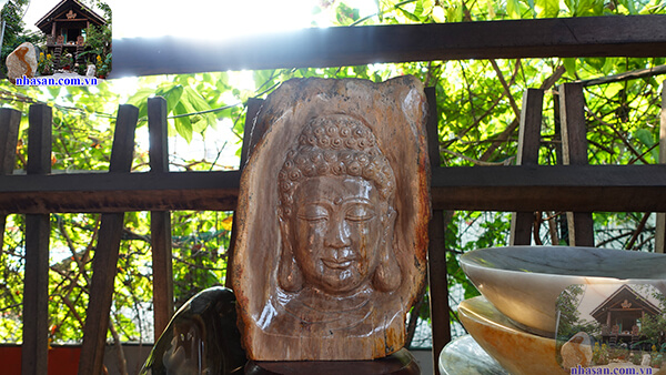 Mặt Phật Thích Ca gỗ hóa thạch triệu năm Mặt Phật Thích Ca gỗ hóa thạch triệu năm