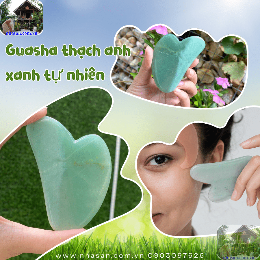 Đá massage guasha thạch anh xanh tự nhiên và năng lượng Đá massage guasha thạch anh xanh tự nhiên và năng lượng