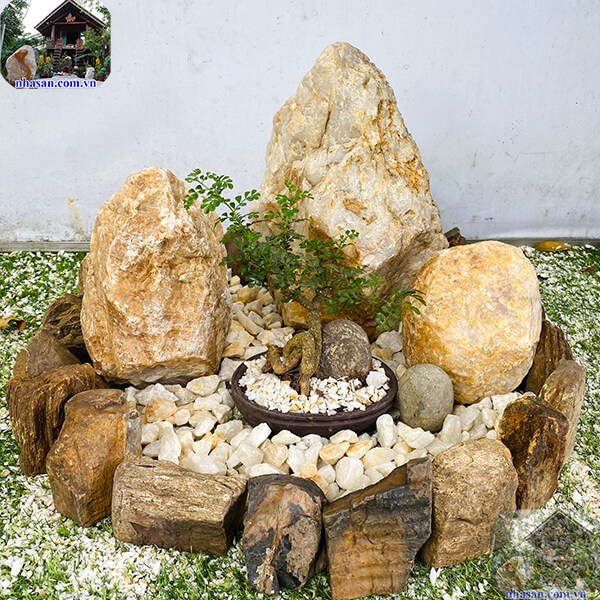 Tiểu cảnh hòn non bộ bằng đá phong thủy Tiểu cảnh hòn non bộ bằng đá phong thủy