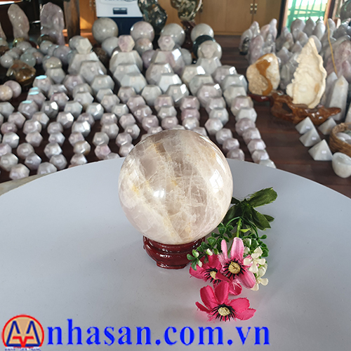 Quả Cầu Đá Thạch Anh Hồng QC-295.1 Quả Cầu Đá Thạch Anh Hồng QC-295.1