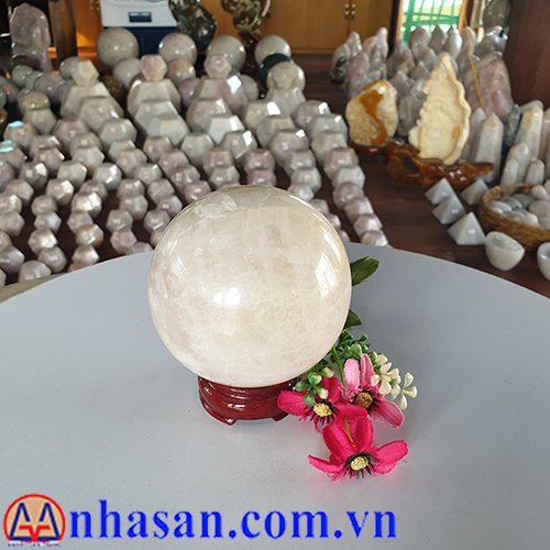 Quả Cầu Đá Thạch Anh Hồng QC-296.1 Quả Cầu Đá Thạch Anh Hồng QC-296.1