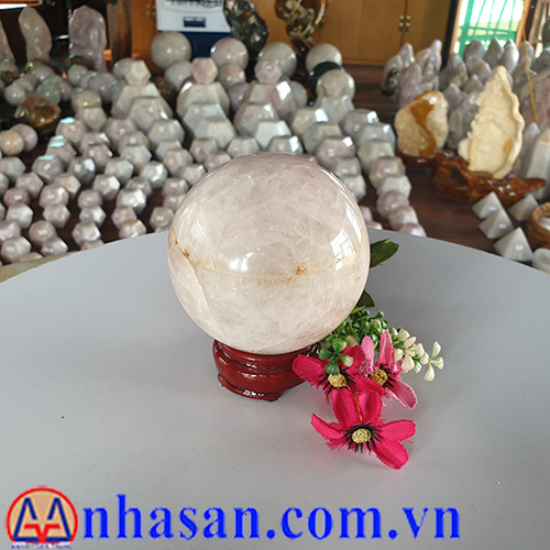 Quả Cầu Đá Thạch Anh Hồng QC-299.1 Quả Cầu Đá Thạch Anh Hồng QC-299.1