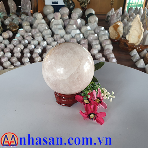 Quả Cầu Đá Thạch Anh Hồng QC-299.2 Quả Cầu Đá Thạch Anh Hồng QC-299.2