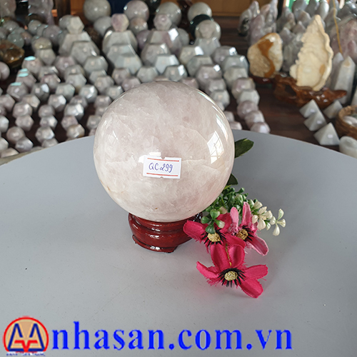 Quả Cầu Đá Thạch Anh Hồng QC-299 Quả Cầu Đá Thạch Anh Hồng QC-299