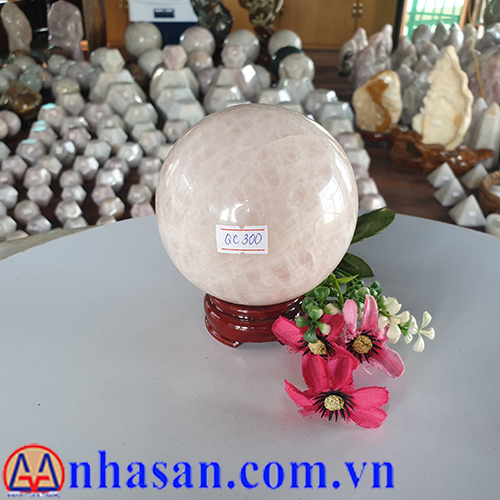 Quả Cầu Đá Thạch Anh Hồng QC-300 Quả Cầu Đá Thạch Anh Hồng QC-300