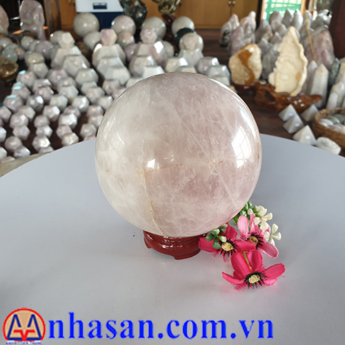 Quả Cầu Đá Thạch Anh Hồng QC-304.2 Quả Cầu Đá Thạch Anh Hồng QC-304.2