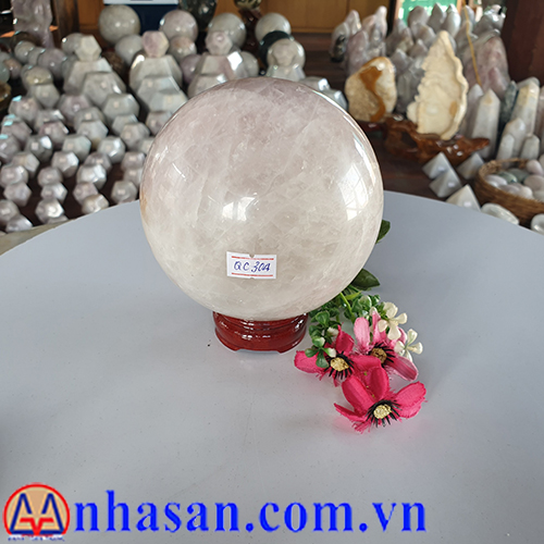 Quả Cầu Đá Thạch Anh Hồng QC-304 Quả Cầu Đá Thạch Anh Hồng QC-304
