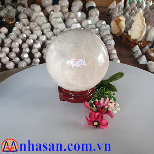 Quả Cầu Đá Thạch Anh Hồng QC-306 Quả Cầu Đá Thạch Anh Hồng QC-306