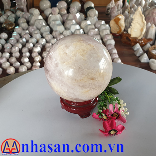 Quả Cầu Đá Thạch Anh Hồng QC-308.1 Quả Cầu Đá Thạch Anh Hồng QC-308.1