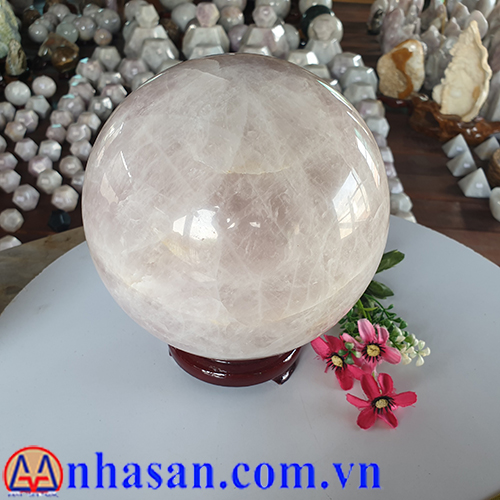 Quả Cầu Đá Thạch Anh Hồng QC-317.1 Quả Cầu Đá Thạch Anh Hồng QC-317.1
