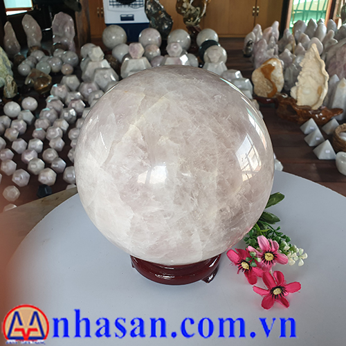 Quả Cầu Đá Thạch Anh Hồng QC-317.2 Quả Cầu Đá Thạch Anh Hồng QC-317.2