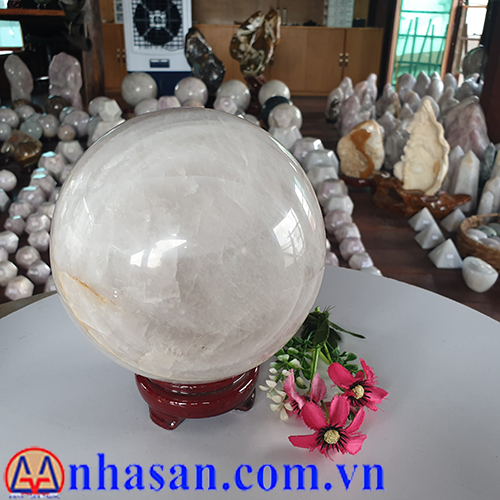 Quả Cầu Đá Thạch Anh Hồng QC-320.2 Quả Cầu Đá Thạch Anh Hồng QC-320.2