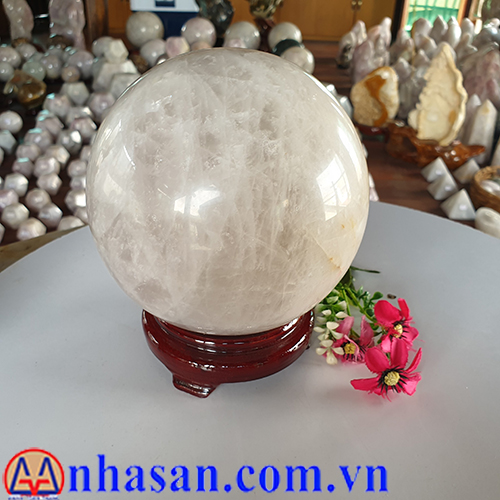 Quả Cầu Đá Thạch Anh Hồng QC-321.1 Quả Cầu Đá Thạch Anh Hồng QC-321.1