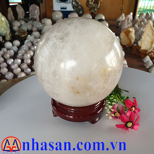 Quả Cầu Đá Thạch Anh Hồng QC-321.2 Quả Cầu Đá Thạch Anh Hồng QC-321.2