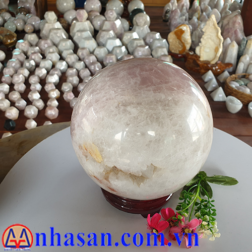 Quả Cầu Đá Thạch Anh Hồng QC-324.1 Quả Cầu Đá Thạch Anh Hồng QC-324.1