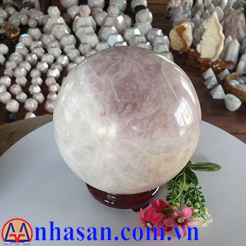 Quả Cầu Đá Thạch Anh Hồng QC-324.2 Quả Cầu Đá Thạch Anh Hồng QC-324.2
