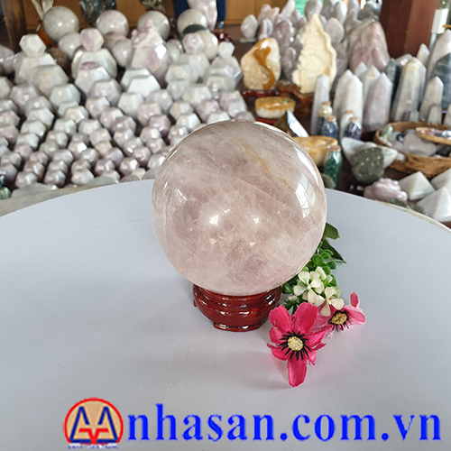 Quả Cầu Đá Thạch Anh Hồng QC-364.1 Quả Cầu Đá Thạch Anh Hồng QC-364.1