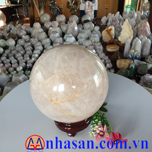 Quả Cầu Đá Thạch Anh Hồng QC-377.1 Quả Cầu Đá Thạch Anh Hồng QC-377.1